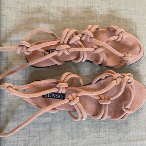 Candy Floss Pink Suede Sandals NWOT